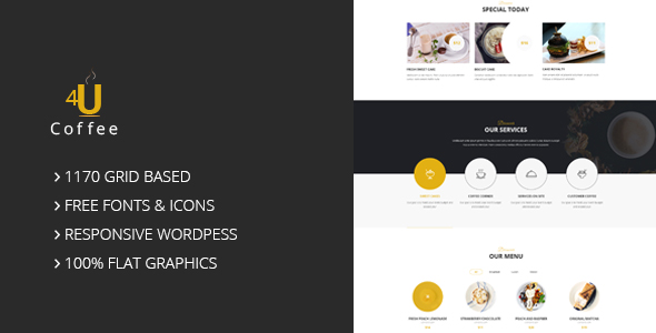 4uCoffee – One Page PSD Template